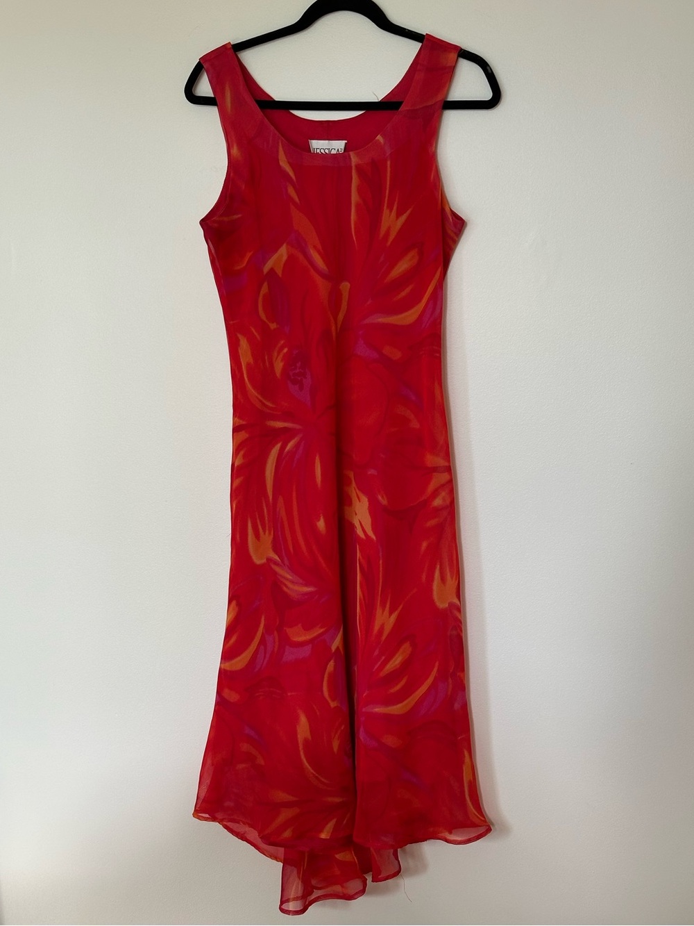 Vibrant Red Floral Sleeveless Maxi Dress